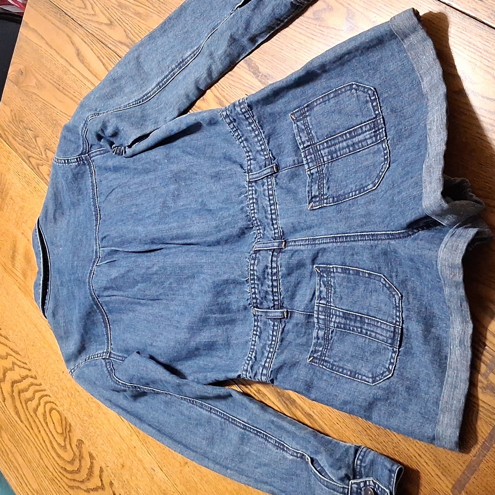 ABERCROMBIE & FITCH ROMPER Jean 00 Women BLUE Denim Preowned Used Long Sleeves - Picture 8 of 8